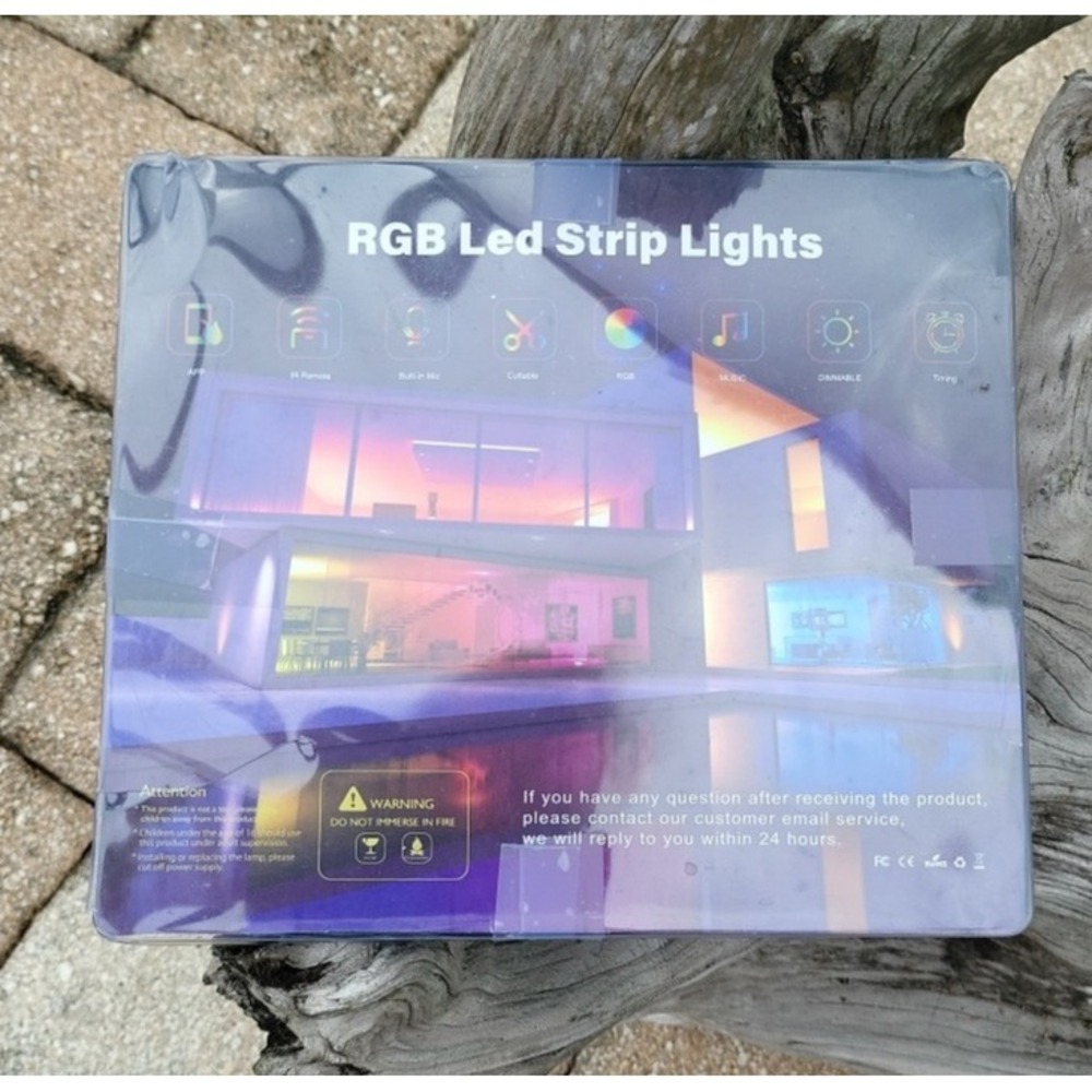 16.4FT RGB LED Party Strip Lights Waterproof Flexible with 44 Key Remote 12V
